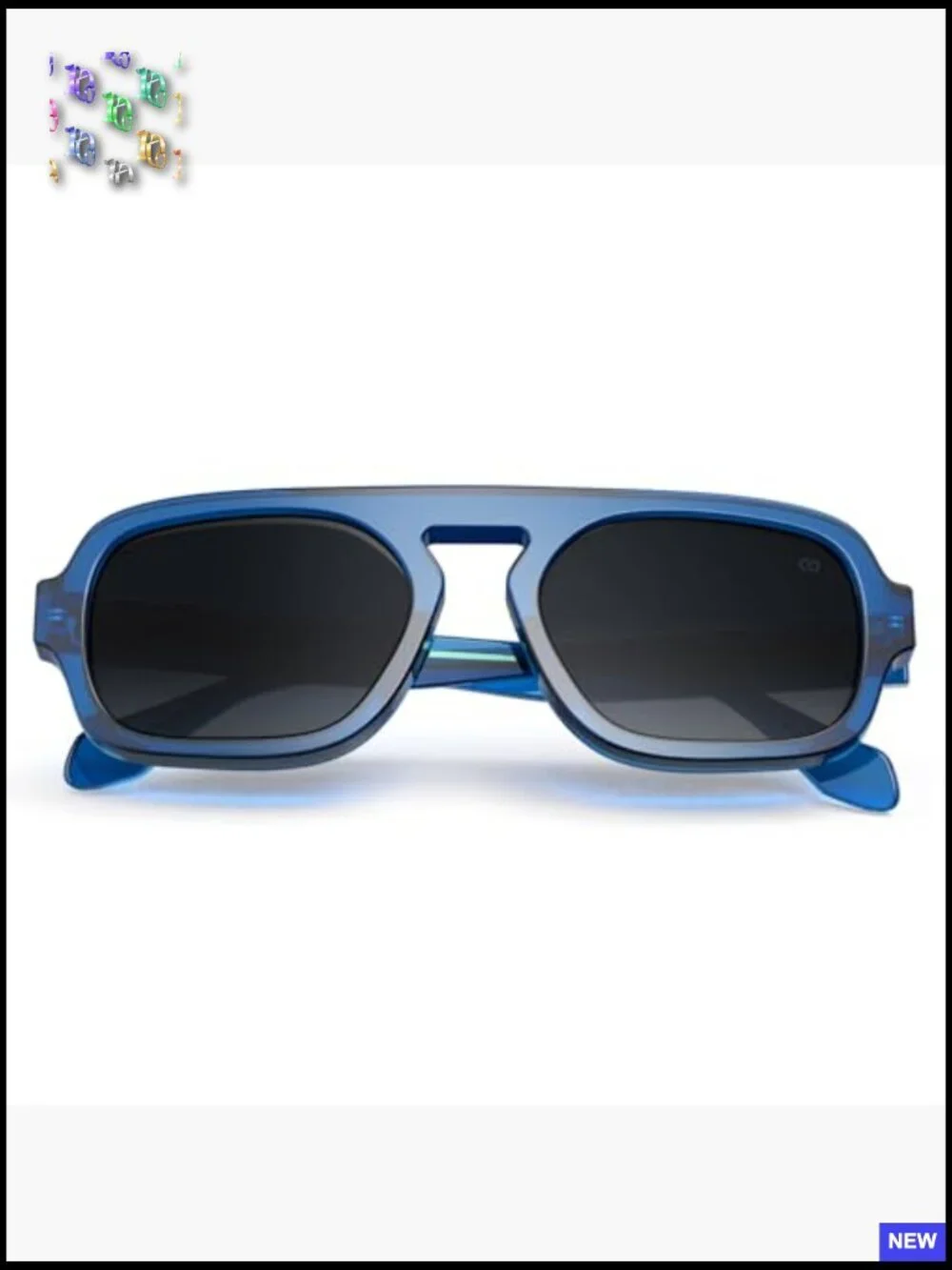 Flat Top Square Retro Sunglasses TR90 Frame UV400 Protection Unisex Large